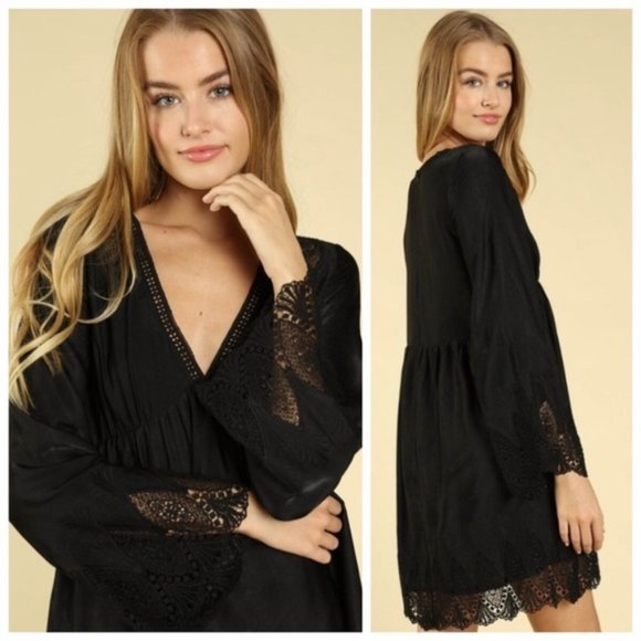 Black Boho Dress - Picture 1 of 2